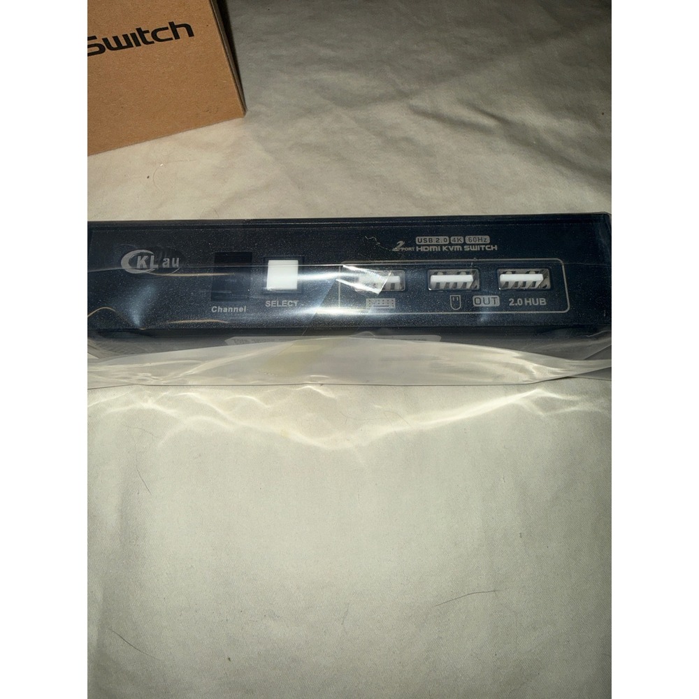 KLaud 2 Port USB 2.0 HDMI KVM Switch 4K 60Hz Ultra HD Dual Comput Selector Black - Picture 2 of 3